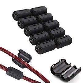 Clip-on Noise Filter,VSKEY [10pcs 3mm] Anti-interference High-Frequency Ferrite Core Choke Clip for Telephones,Tvs,Speakers,Radio,Audio Equipment Noise Suppressor (3mm Inner Diameter)