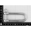 Dutyhook 10X100 Long D-Shackle With Captive Pin, Stainless Steel AISI