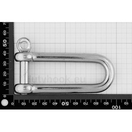 Dutyhook 10X100 Long D-Shackle With Captive Pin, Stainless Steel AISI 316