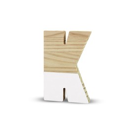 La Lluna La Lluna0208000-K Semilacquered Pine Letter K, White