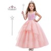 keaiyouhuo Girls Pink Bubble Costume for Kids Pink Witch Tulle