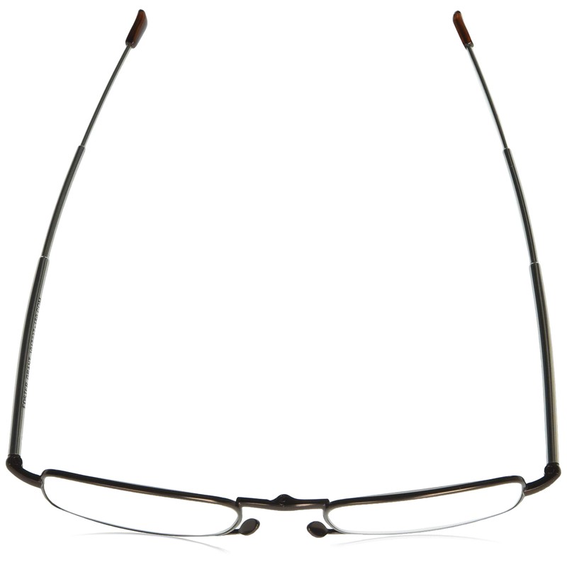 Foster Grant Gideon Rectangular Reading Glasses, Brown/Transparent, 64 mm, +1.50