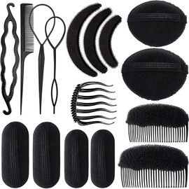 Hair Bump Sponge Volume Bases Set, 16Pcs Sponge Volume Hair Bases Set Bump it Up Inserts hair Styling Tools for Women or Girls