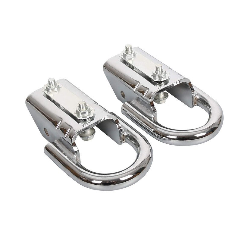 KUAFU 2 PC Chrome Front Bumper Tow Hooks Compatible With