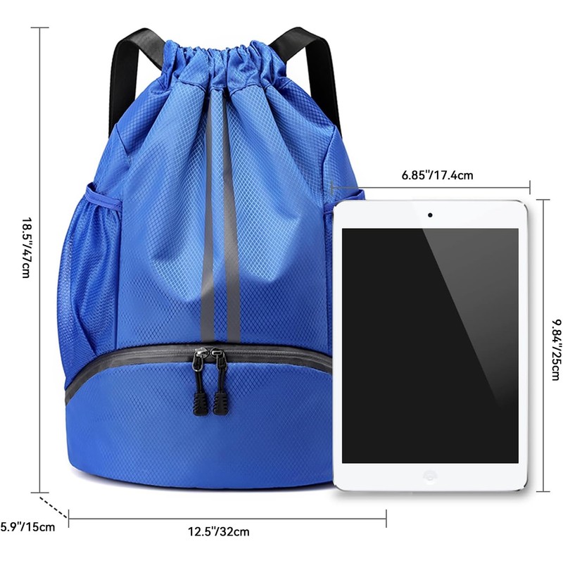 Mochila Deportiva Impermeable con Compartimento para Zapatos y Cordón -