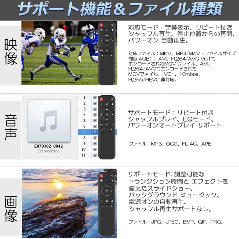 [Easy Connection] Ultra Small, Multi-functional, Portable Media Player, Supports 1080p