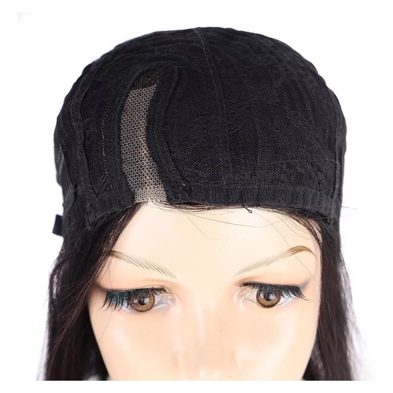 Beautyonline Peluca De Encaje Cabello Humano Natural 25cm Negro +