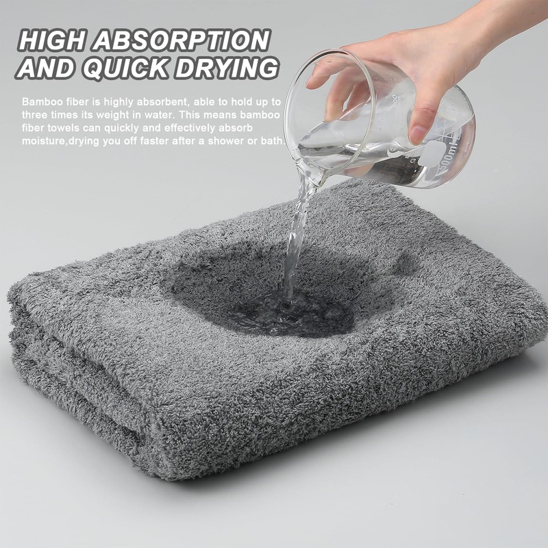 Aibaser Bath Towels, 27x54inch - Natural, Ultra Absorbent Towels for