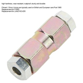 Keenso 2pcs Brake Pipe Connectors, High Strength 10mm / 0.39in Inline Male and Female Nut Brake Pipe Connectors for 3/16 in Oil Pipe, Keensoaxq6pkbg8m