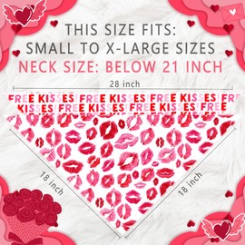 Birthday Day Dog Bandanas 2 Pack, Lips Free Kisses Pink Dog Scarfs for Boy and Girl, Pet Scarves for Small Medium Large Dogs (Free Kisses, One Size)