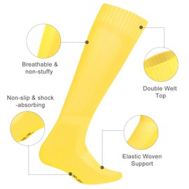 Ratokaler Baseball Socks and Belt Combo for Youth Adult Softball Sock Belt for Boys and Girls, Yellow, Large