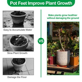 YFANITI Plant Pot Feet & Risers - 12 Pcs of Planter Feet for Outdoor Pots,Plant Risers for Pots Outdoor,Pot Feets for Indoor Outdoor Planters & Gardening Plant Container (Brick-red)