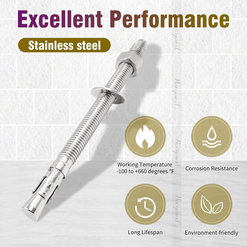 Horiznext 1/2"x 7" inch Stainless Steel Standard Strong Wedge Anchor,