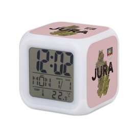 Fabulous Pink Cube Illuminated Alarm Clock - Jura 39 Department Lons Map Old Map Franche County - 7.8 x 7.8 x 7.8 cm - Retro Lighting Multi Colour LED
