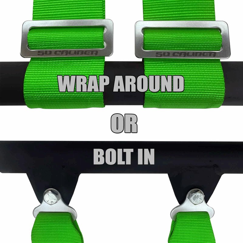 50 Caliber Racing Green 2" 5 Point Harness for Cars,