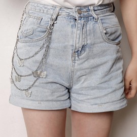 Eigso Classic Gothic Leather Chain Belt for Women Men Punk Gothic Corns Belt with Cross Pendant for Woman Man