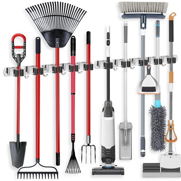 Imillet 2 Pack Wall Mount Broom Holder Stainless Steel 5
