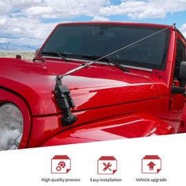 JeCar Hood Limb Risers Kit for 2007-2018 Jeep Wrangler JK JKU Exterior Accessories, 2PCS