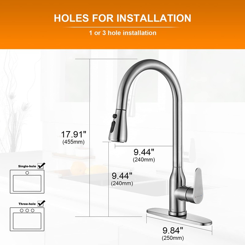 Touch Kitchen Faucet,KEER Smart Kitchen Sink Faucet with Pull Down