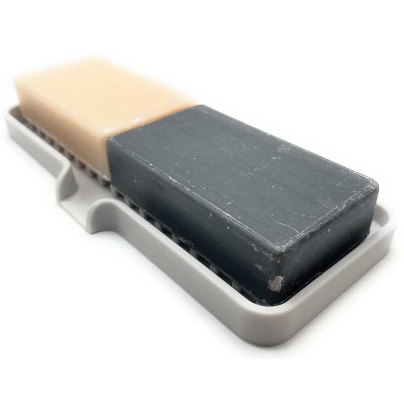 Happitasa Silicone Soap Dish Tray and Sponge Holder with Drain