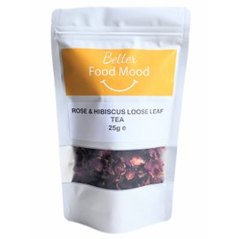 Better Food Mood Rose & Hibiscus Loose Leaf Tea 50g | No Caffeine | Calming Herbal Tea - Relax & Reinvigorate