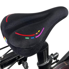 Bike Seat Cushion Compatible with Peloton Bike & Plus, Gel Bicycle Seat Cover for Women & Men Comfort, Accessories for Most Narrow Bicycle Saddle, Extra Padded with Soft Memory Foam, 11”x7”