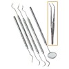 SZCO Tools Dental Pick Tools with Mirror Tweezer Teeth Scaler