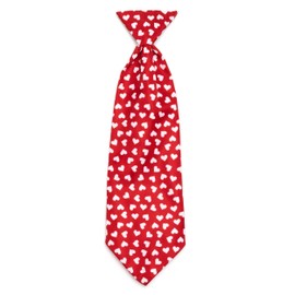 The Worthy Dog Hearts Neck Tie Comfortable Easy to Attach Tie, Polyester Birthday Party Neck Tie Accessories for Dogs Cats Pets - Large Red