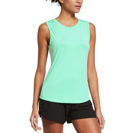 baleaf Women's Sleeveless Workout Shirts Exercise Running Tank Tops Active Gym Tops Mint Size XL