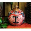 Hand Painted Mexican Table top Torch Black Rose