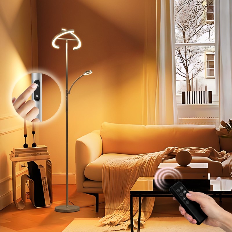 FIMEI Split Floor Lamp Modern LED Rotatable Floor Lamp with