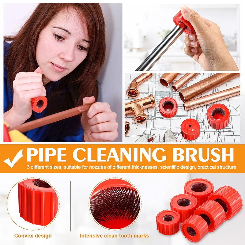6 Pieces Copper Pipe Cleaners Include 1/2 Inch, 3/4 Inch,