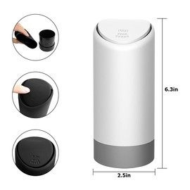 BELOMI Car Trash Can, Mini Silicone Auto Garbage Container with Lid, Waterproof Leakproof Portable Trash Dustbin, Vehicle Rubbish Bins for Automotive, Home, Office, Kitchen, Bedroom (White)