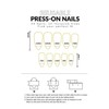 24-Piece Long Almond French Press-On Nails Kit, White Tips, Full