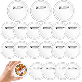 RXKFIGX 30 Pieces Buttons Make Yourself Without Button Machine, 60 mm Transparent DIY Lapel Buttons Set with Pin Badge DIY Button for Photo Picture Clothing School