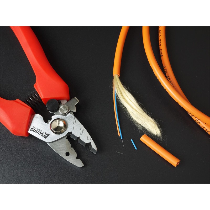 Ascend Tools 5.5 inch Three Hole Fiber Optic Stripper for