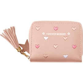 LNYMZD Pink Purse Women's Small Vegan Leather Wallet with 4 Card Slots, Many Compartments, Coin Pocket, Women, Wallets, Bi-Fold Wallet, Pink, 1