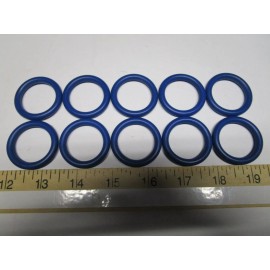 Unknown Lot of 10 Blue Teflon Coated O-RINGS 1-1/8" ID x 1-1/2" OD x 3/16" Section