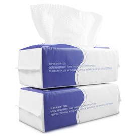 VMAGIC CARE Disposable Face Towel 120 Count Cotton Tissue Dry Face Wipes Face Cloths for Women, Ultra Soft CleanTowels for Washing Face, Makeup Removing 20x20cm (Pearl Pattern)