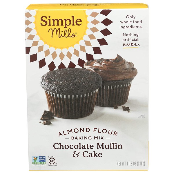 Simple Mills Almond Flour Baking Mix, Gluten Free Chocolate Cake Mix, Muffin pan ready, Made with whole foods, (Packaging May Vary), 11.2 Ounce (Pack of 1)