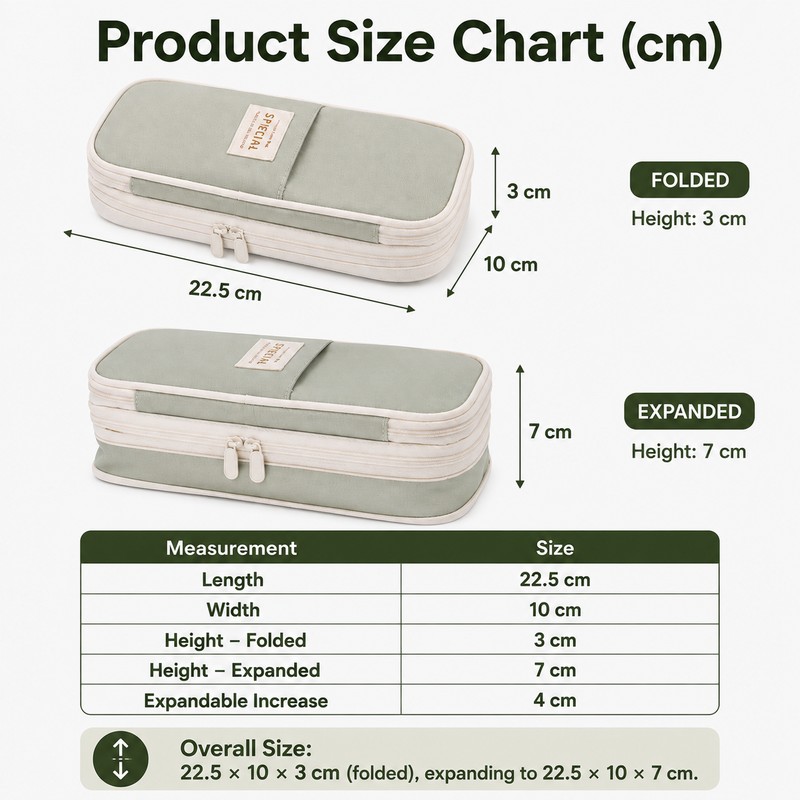 Telescopic Canvas Pencil Case for School & Office - Expandable