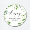 Enjoy favor stickers for weddings, baby or bridal showers, Round