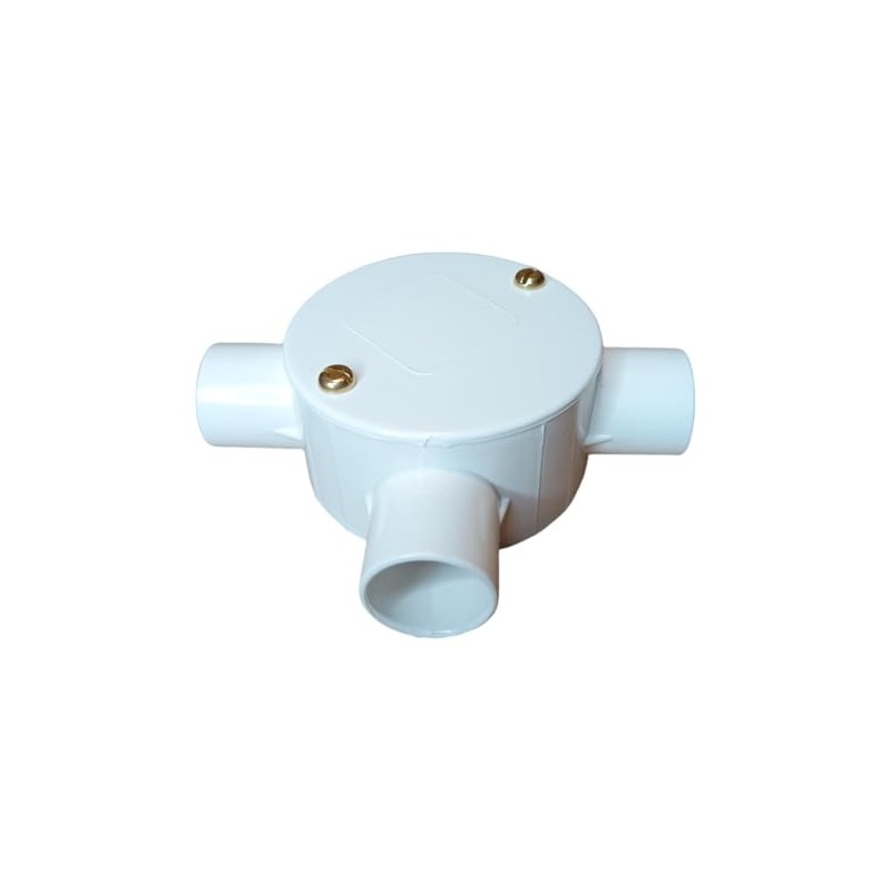 White 25mm PVC Tee Conduit Box 3 Way Terminal Box