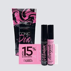 AVELINA COSMETICS - Iconic Dúo. Máscara de pestañas waterproof Volúmen Intenso y Alargado Extremo. Diseñado para alargar tus pestañas al máximo.