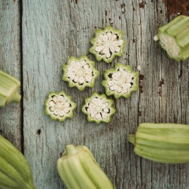 Star of David Okra - 50 Seeds - Tender & Delicious Heirloom Okra Variety, Non-GMO Heirloom Okra Seeds for Planting in The Home Garden, Thresh Seed Company