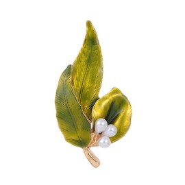 FAIRYGATE Brooches for Women UK Vintage Large Pearl Brooch Pins Leaf Vintage Pin Shape Brooches Novelty Funny Gift for Women Girls Smarten up Work Clothes Wear at Parties and on Evening out B2644