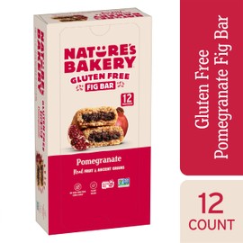 Nature's Bakery Gluten Free Fig Bars, Pomegranate, 1- 12 Count Box of 2 oz Twin Packs (12 Packs), Vegan Snacks, Non-GMO