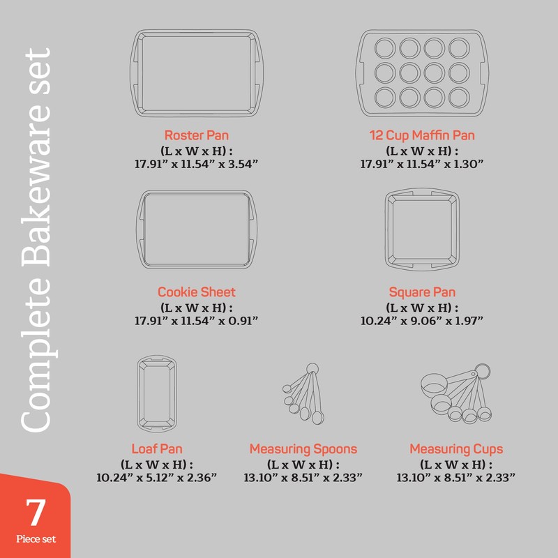 Emporio Kitchen Stackable Baking Pan Set - Deluxe Nonstick Gray