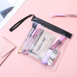 Tyqour 2Pcs Waterproof Toiletry Bag Clear Makeup Bag Reusable Clear Makeup Pouch Portable Clear Travel Bags for Toiletries Security Travel Bags Travel Pouches for Toiletries Travel Essentials