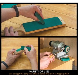 BeaverCraft Stropping Compound - Fine Green Polishing Compound Kit 2 Bars 4 Oz for Leather Strop Honing Buffing Compounds 100g PP02